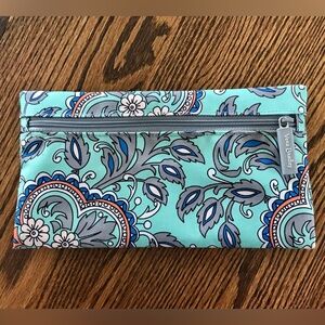 Vera Bradley Lighten Up Pencil Pouch in Fan Flowers